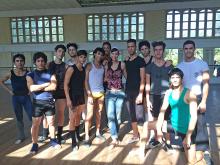 Besuch im Ballet de Camagüey, Anita mit Profitänzern